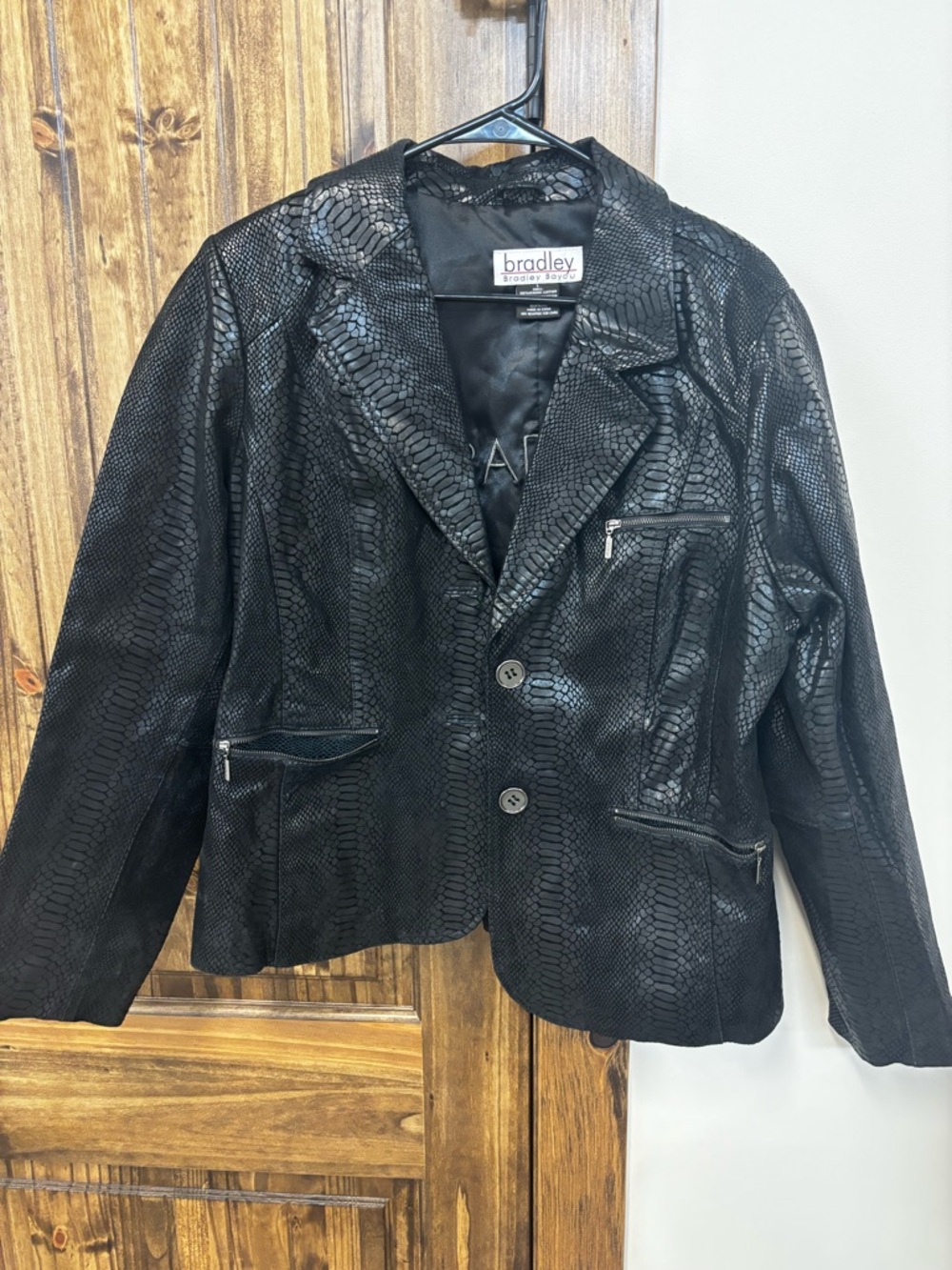 Bradley Black 100% Genuine Leather Blazer Jacket